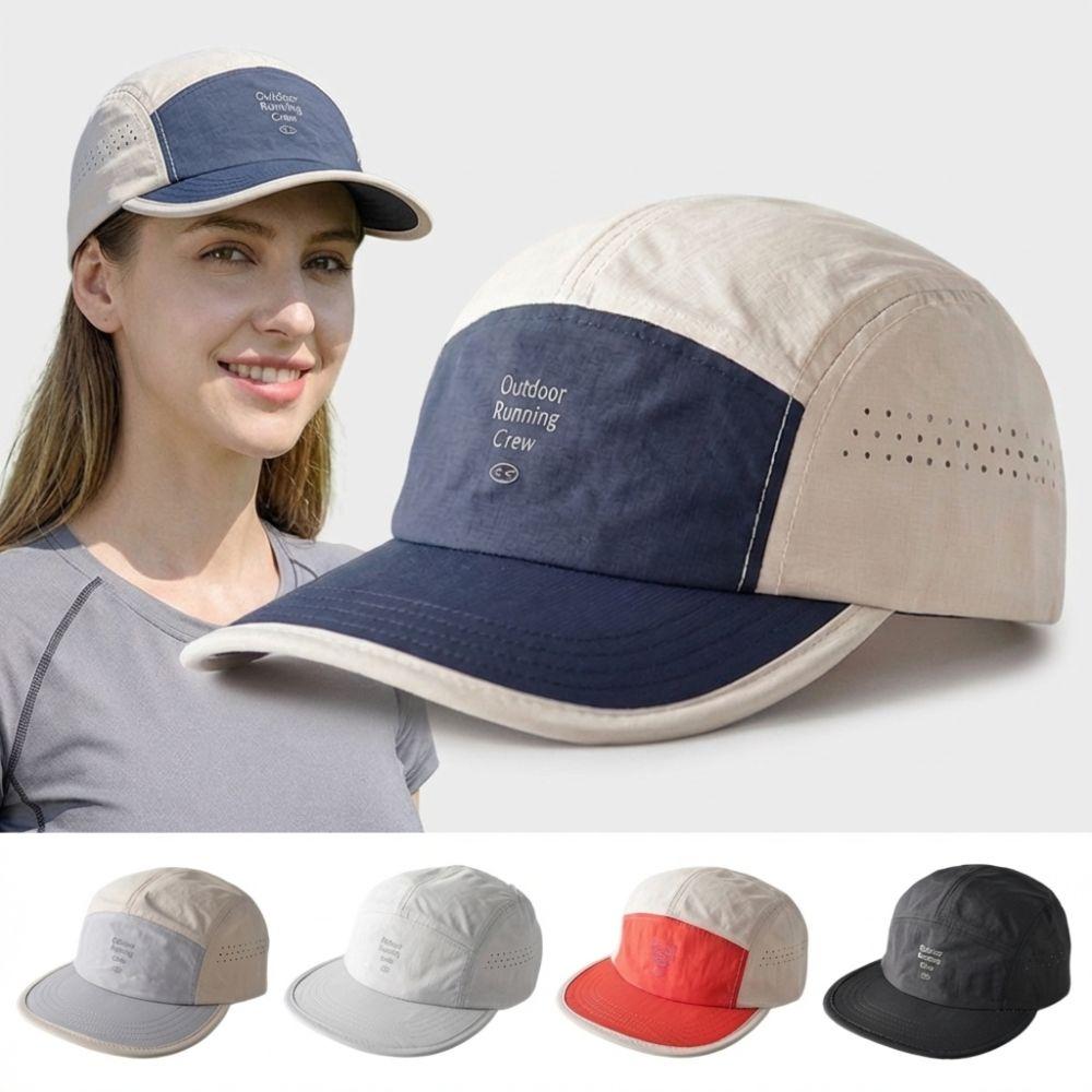 Embroidered Letter 5 Panel Baseball Cap Contrast Color Sun Hat Casual Sports Cap Unisex