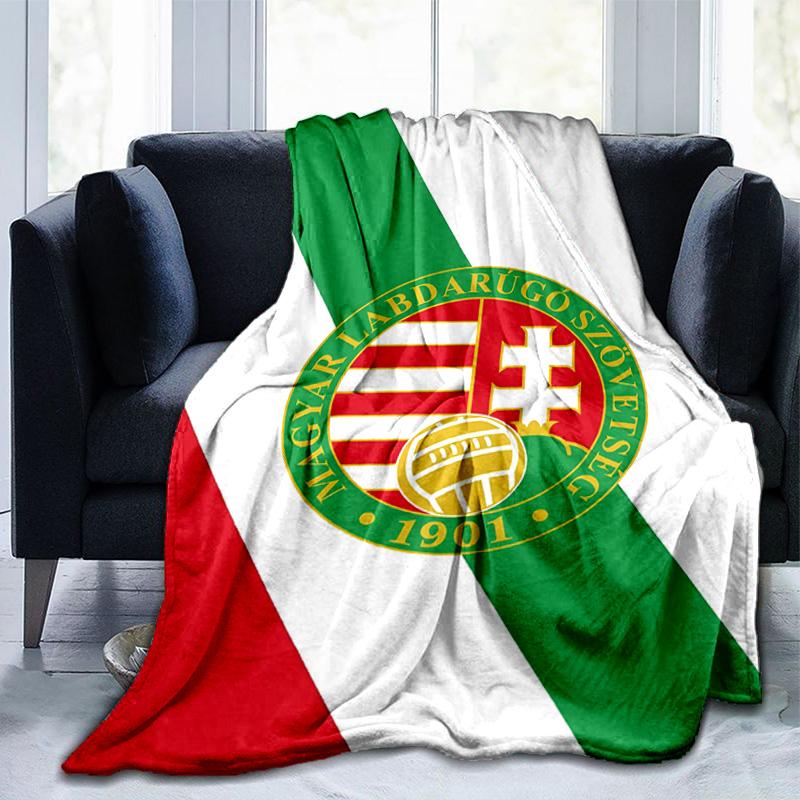 Hungarian Football Emblem Blanket Suitable for Sofas, Beds, Offices, And Camping - Perfect Gift for Halloween Christmas