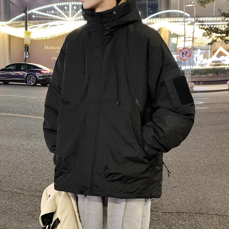 Зимняя новая пуховая куртка с капюшоном высокого качества, корейская версия, свободная, мужская и женская, одинаковая, рабочая, уличная ветрозащитная куртка