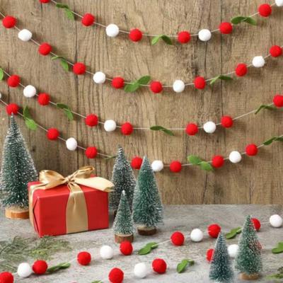 Новогодние Подарки Поделки Рождественские Подвески DIY Игрушка Гирлянда из Войлочных Шариков Товары для Вечеринки Настенное Украшение Фестиваль