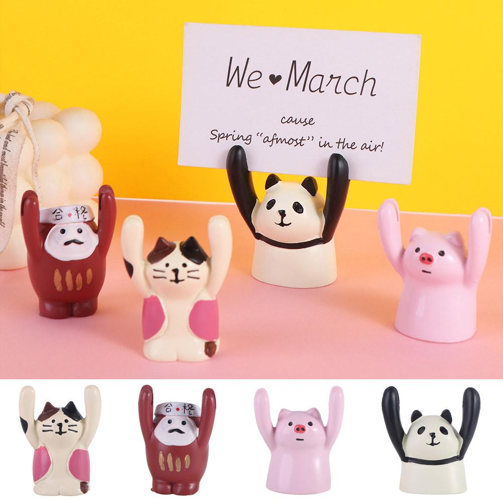 Resin Desktop Memo Clip Holder Picture Photo Stander Clip Lovely Hand Raising Card Clip Decoration