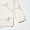 Uniqlo X Marimekko Коллаборация Весна-Лето 2024 Принт Круги Воротник-стойка Молния Опущенные плечи Флисовая куртка Женские куртки Светло-серый 465208-02