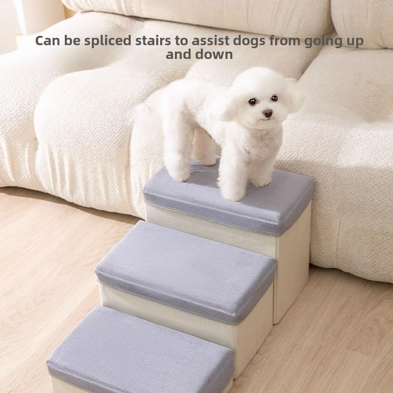 Корейская версия Fresh Pet Складная банка для хранения Три ступени Собака Нескользящая на диване Лестница для лазания Кровать-ступенька Принадлежности