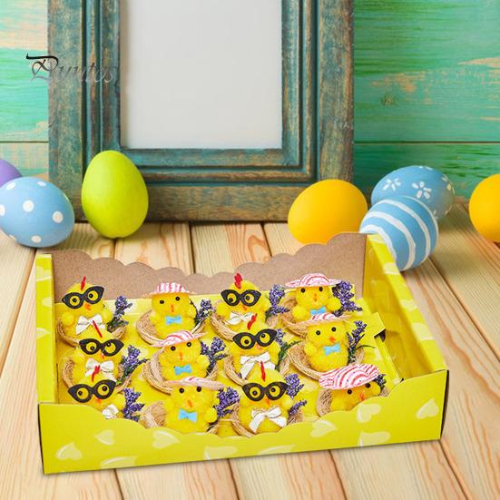 Пасхальный плюшевый цыпленок Желтый пушистый цыпленок Украшение Плюшевая игрушка Пасхальный цыпленок для детей Сделай сам Украшения для пасхальных яиц Наполнители для пасхальных корзин