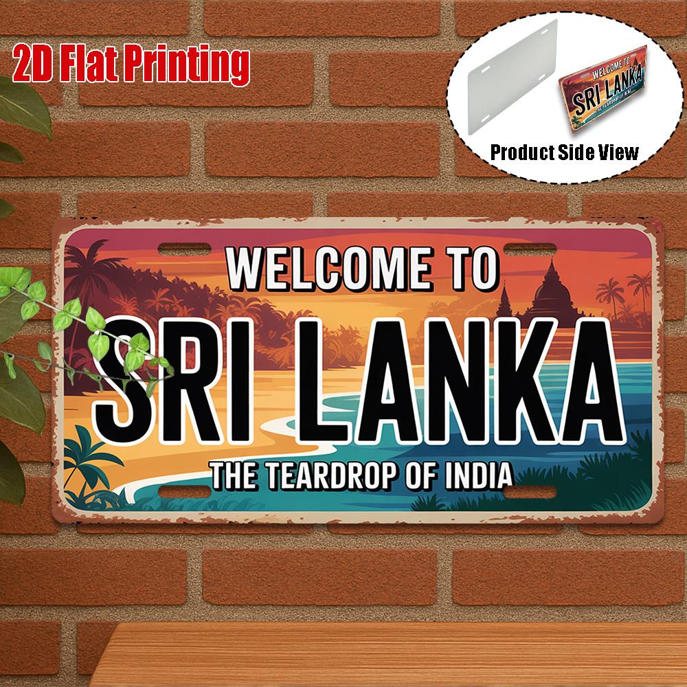 D Flat pc Vintage Metal Sign Welcome to Sri Lanka The Teardrop of India Decor Tropical Island Vibes Travel Lover Gift