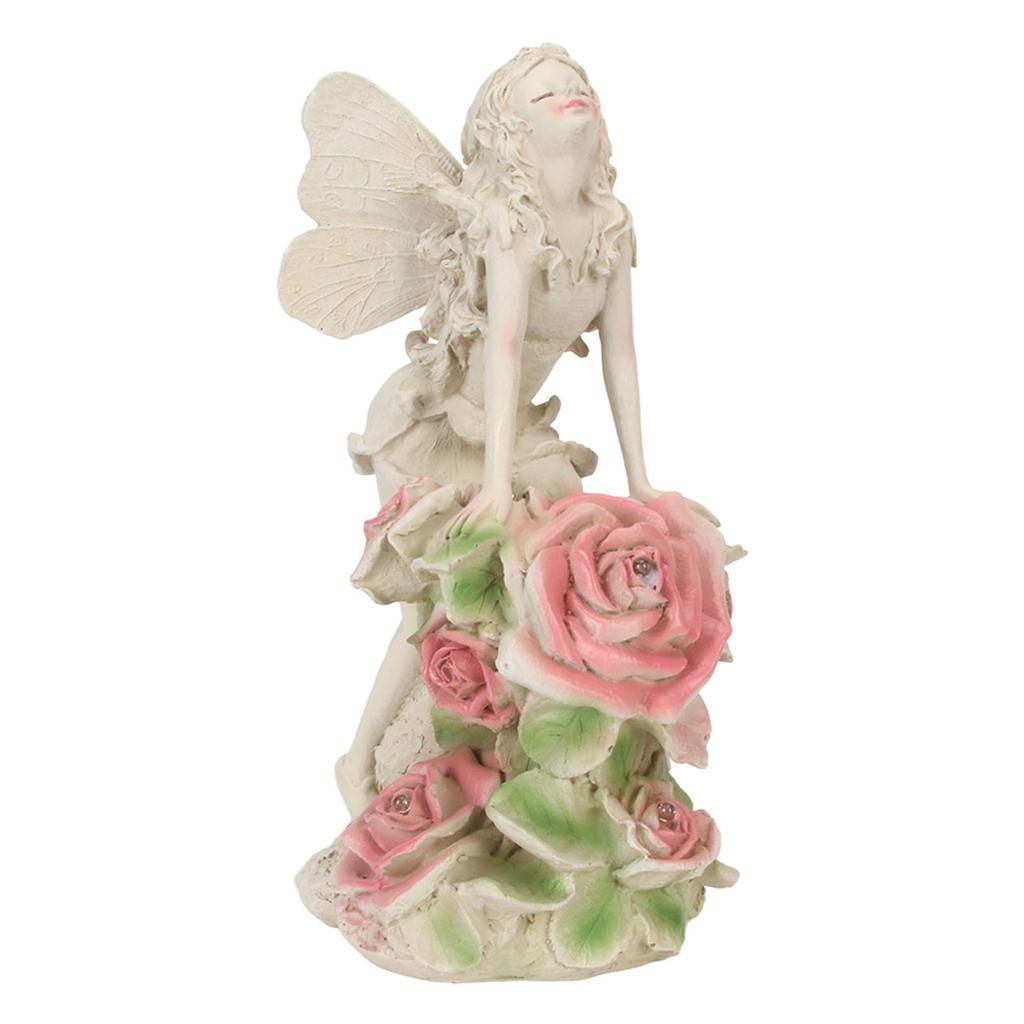 Angel Solar Light Waterproof Resin Vibrant Colorfast Rich Details Solar Garden Light for Courtyard