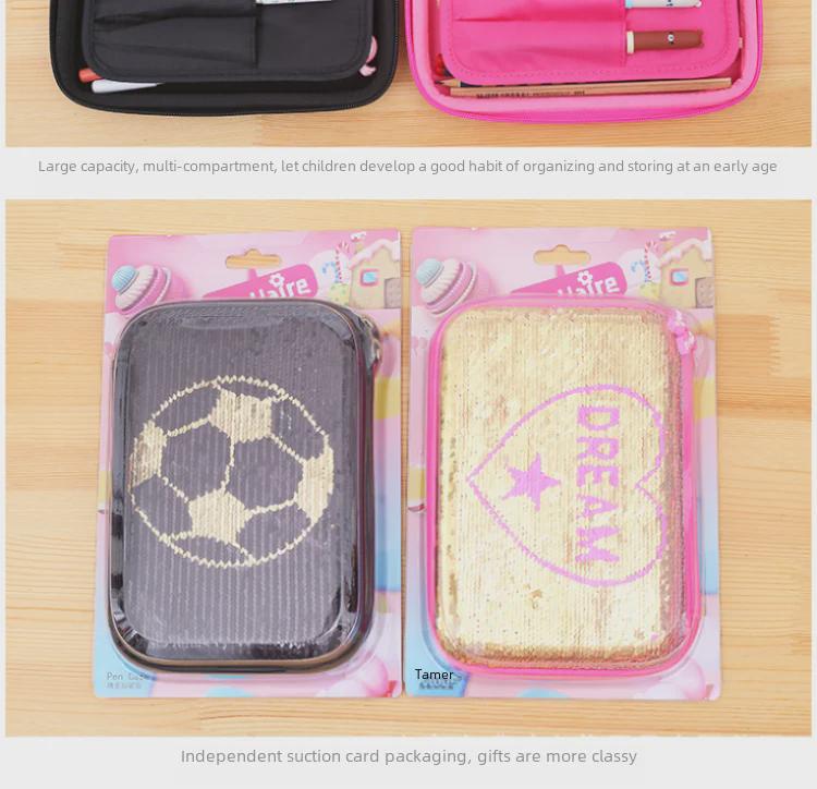 Многофункциональный пенал Lezhiyuan Sequin для учеников начальной школы, пенал EVA в стиле Smiggle