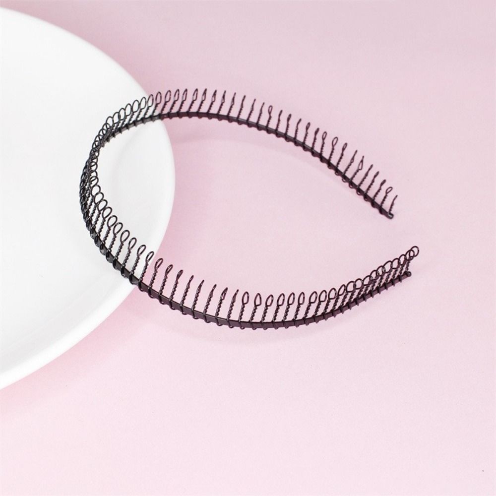 Двухслойный тонкий металлический обруч для волос, мужская резинка для волос весенней формы, повязка на голову в форме волны, детская повязка на голову