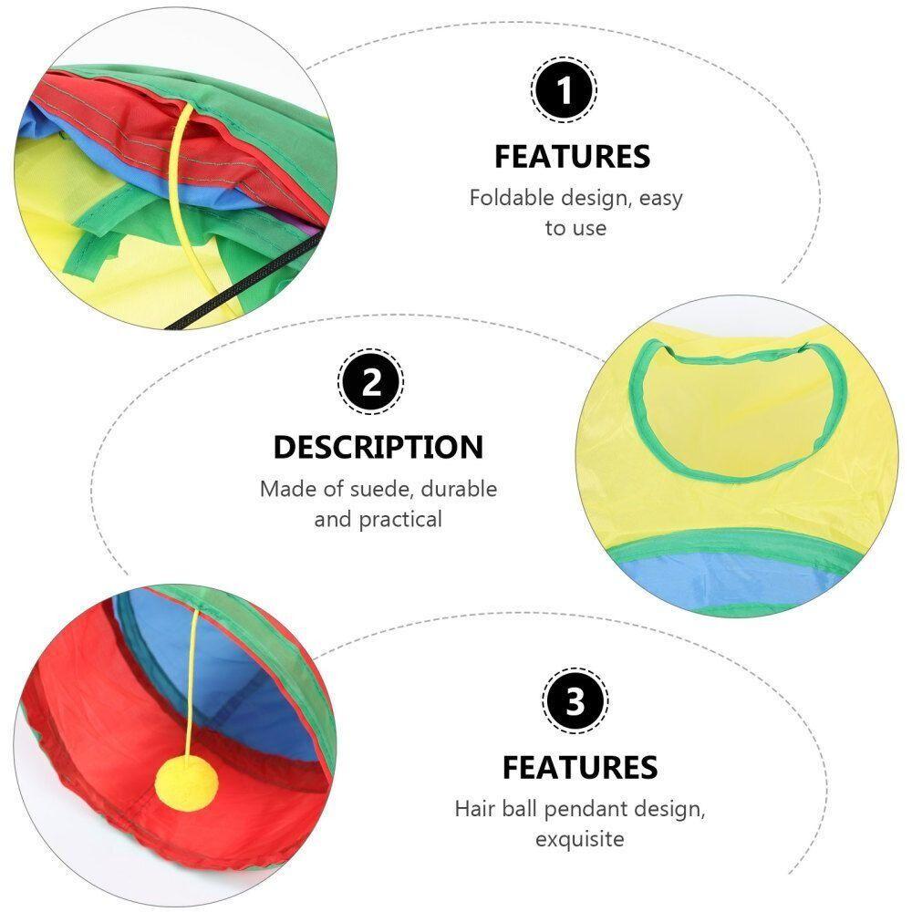 Breathable Cat Tunnel Tube Polyester+Steel Wire Pet Fun Play Toy Portable Cat Maze Tunnel  Cat