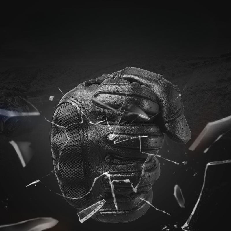 Корейские мотоциклетные перчатки из натуральной кожи, с сенсорным экраном, нескользящие, летние, дышащие, защитные, полнопалые, из овчины, для езды на мотоцикле