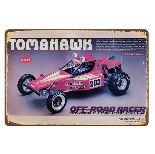 Vintage Rc Car Metal Sign Poster Cox Tomahawk Buggy xcm aluminum