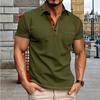 2024 Summer Men's Color-Blocked Polo Shirt - European & American Style Short-Sleeved Lapel T-Shirt