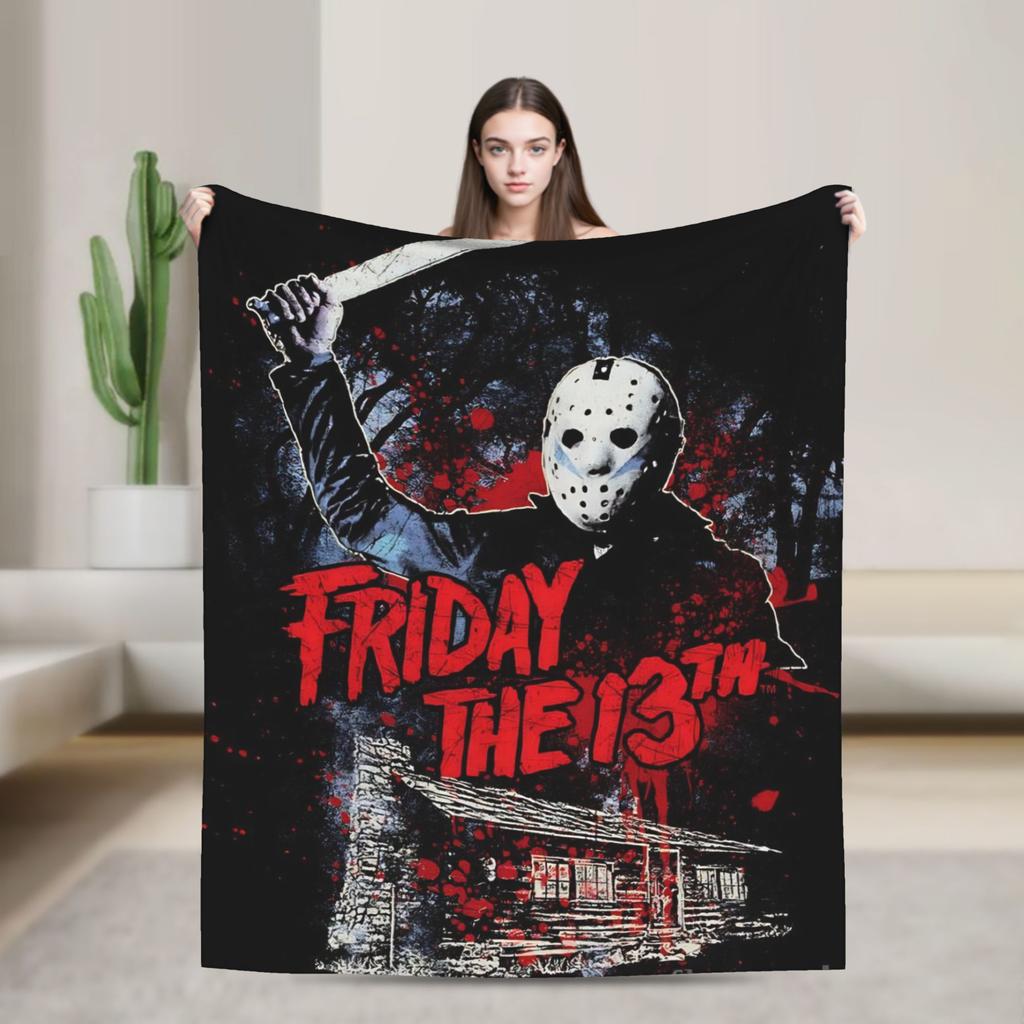 Пятница 13-е Джейсон Вурхиз Плед Пикник Фланель Постельное белье Пледы Для улицы Теплый На заказ Своими руками Качество Покрывало Подарок