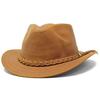 Сложенная кожаная натуральная сложенная водой шапка размера L Camel [Elehelm], шляпа, шляпа, кожа, эквадорская, вестерн, водоотталкивающая, шляпа, весна/лето (Фактический Прибл.
