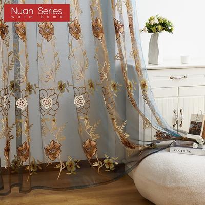 1 шт. роскошная китайская ретро-пионовая вышитая градиентная цветная прозрачная занавеска для гостиной, спальни, домашнего декора, серия Nuan