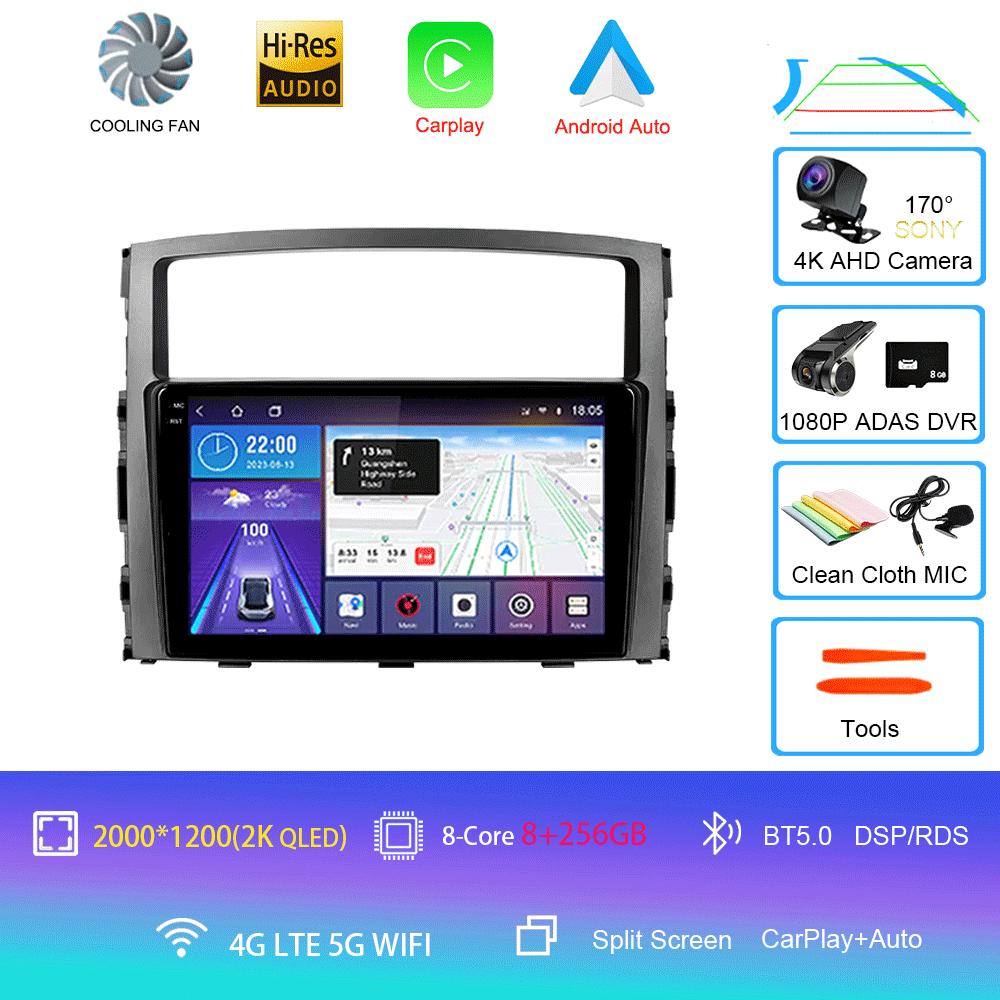 Автомагнитола Android 14 для Mitsubishi Pajero 4 V80 2006 - 2024 Мультимедийный видеоплеер Навигационная стереосистема Без 2din 2 din dvd