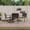 VidaXL Garden Dining Set 5 Pcs Cushions Wicker Steel, Dining Set, Outdoor Dining Set, 3186970