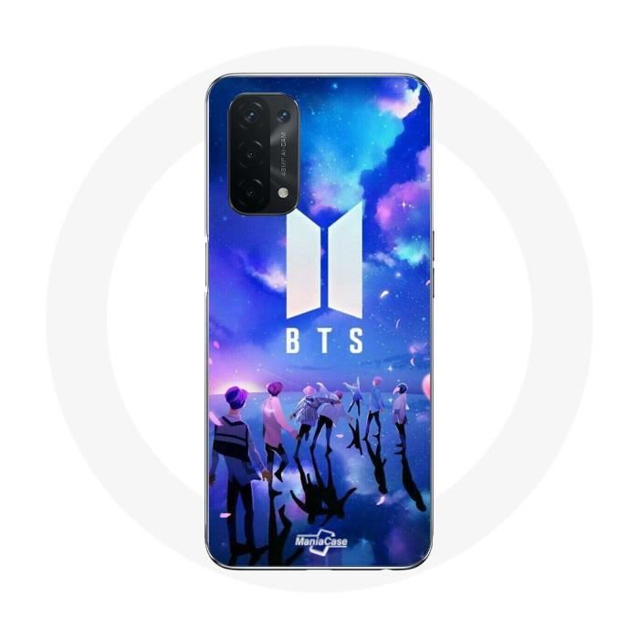 Coque - MANIACASE - Oppo A74 5G - Souple - Blanc - BTS Fanart Logo