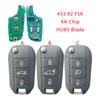 TXK009016 Пульт-ключ с выкидным лезвием, 3 кнопки, 433,92 МГц, чип HITAG AES 4A, для Peugeot 208 2008 308 508, для Citroen C3 C4 C5