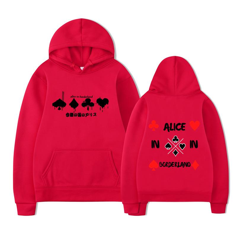 Alice In Borderland Hoodies Men Cartoon Cards Sweatshirt Vintage Unisex Pullover Men Graphic Hoody Oversize Clothing