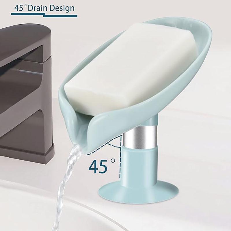 2/1 шт. держатель для мыла в форме листа самоосушающийся держатель для мыльницы не перфорированный держатель с присоской мыльница подходит для ванной комнаты