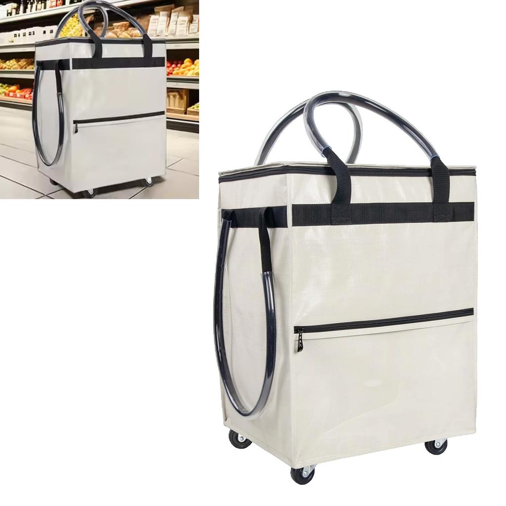 Reusable Grocery Bag On Wheels Water Proof Portable Shopping Rolling Bag Foldable Trolley Cart with Handle for Camping