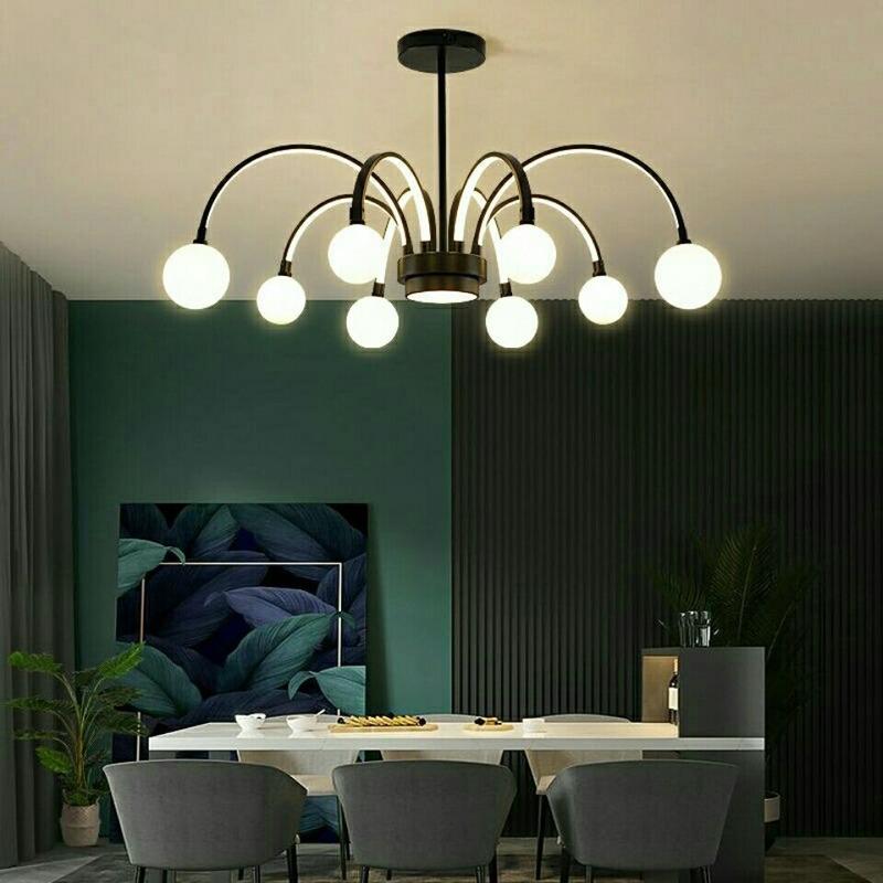 Люстра для гостиной, современный минималистский светильник для спальни, столовой, сетка, красная индивидуальная светодиодная люстра