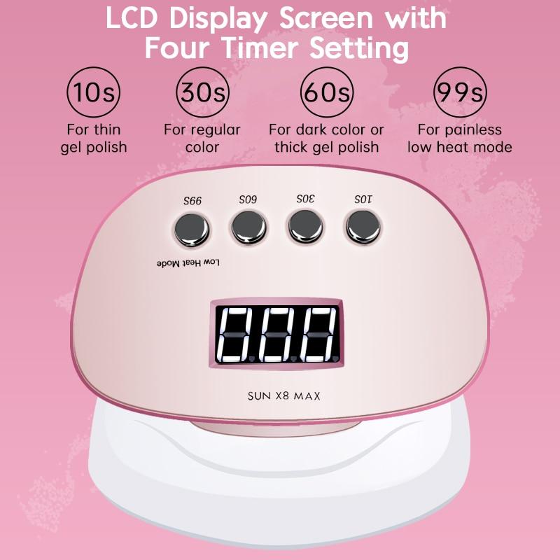 57 светодиодов, большая мощность, сушилка для геля для ногтей, светодиодная УФ-лампа с автоматическим датчиком, режим низкой температуры, сушилка для лака для ногтей, лампа для дизайна ногтей, маникюрная машина