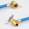 R134A Air Conditioner Gas Cooler Refrigerant Charging Pipe Tube AC Recharge Hose with Pressure Gauge for Car Automobile