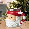 Santa Coffee Mug Stainless Steel Water Cup Hot Beverages Mugs Christmas Themed Drinkware Unique Holiday Gifts for Friends