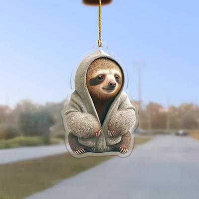 1 симпатичный ленивец 2D плоский акриловый кулон, декоративный кулон на зеркало заднего вида автомобиля, сумка и брелок, украшения для двора