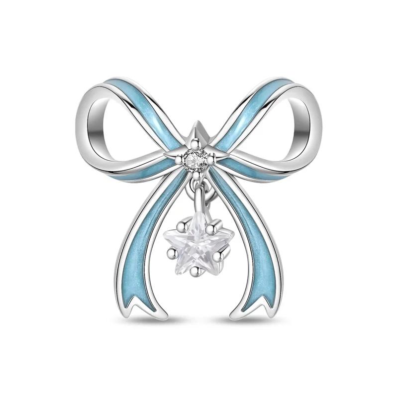 Оригинальные медные шармы «Синяя звезда», цветы, бабочки, сердца, бусины-медузы для ожерелья, браслета «сделай сам», подарок, ювелирные изделия