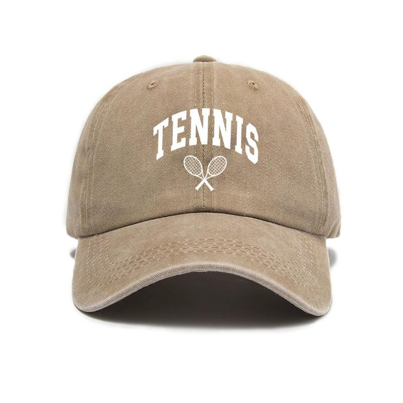 1pc Retro Tennis Racket Printted Baseball Caps for Women,Casual Outdoor Adjustable Driver Caps Suitable for Spring and Summer