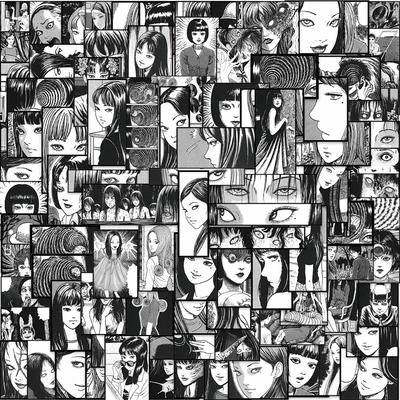 100 шт./компл. Дзюндзи Ито . Tomie - классические черно-белые наклейки DIY водонепроницаемые модные наклейки-каракули