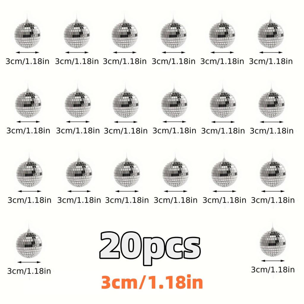 30 шт. Мини-диско-шары, украшения, светоотражающие стеклянные серебряные безделушки для вечеринки на дискотеке Марди Гра, сверкающий подарок на рождественскую елку