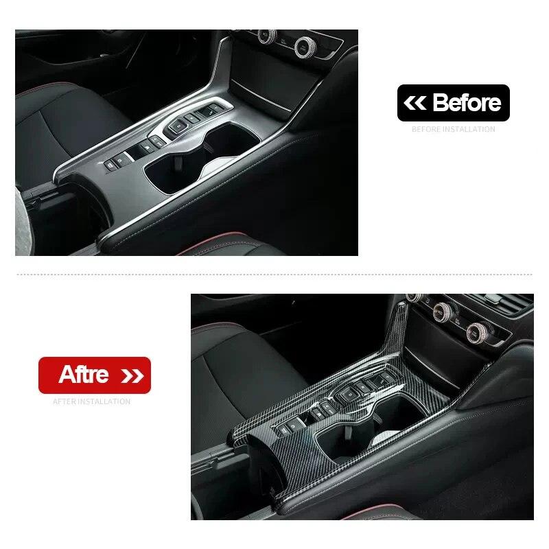 Для Honda Accord 10th X 2018 2022 гибридные аксессуары ABS Центральная консоль автомобиля Ручка переключения передач Панель Крышка Накладка