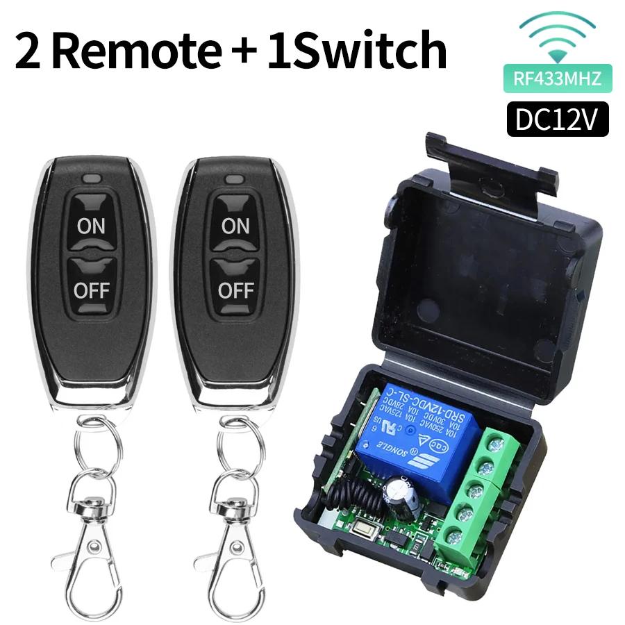 Пульт дистанционного управления RF433Mhz DC 12V 1CH 10A Релейный приемник DIY Модуль Беспроводной выключатель света Передатчик для автомобиля Ворота Гаражные ворота Замок
