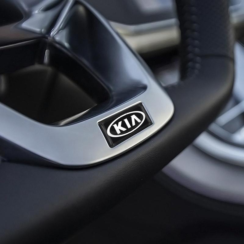 Маленький руль из углеродного волокна Наклейки с логотипом автомобиля 3D для KIA Sportage Ceed Rio 3 4 Picanto Sorento Optima Cerato Soul Amanti