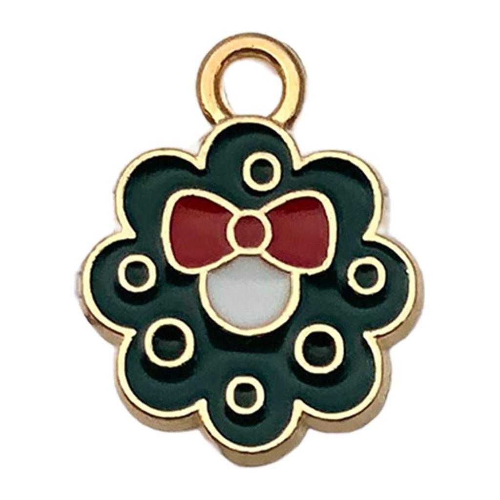 Set of 50 Christmas Oil Drop Pendants: Cute Santa, Snowman, Tree DIY Jewelry Accessories