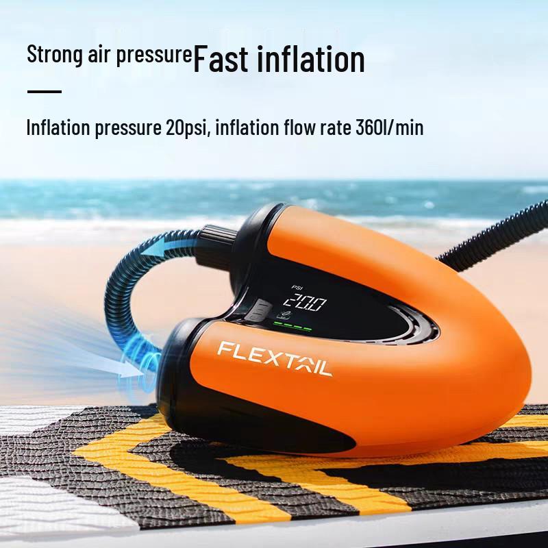 FLEXTAILGEAR Надувная доска для гребли (SUP) с веслом-«рыбьим хвостом», портативный электрический насос для палаток и SUP