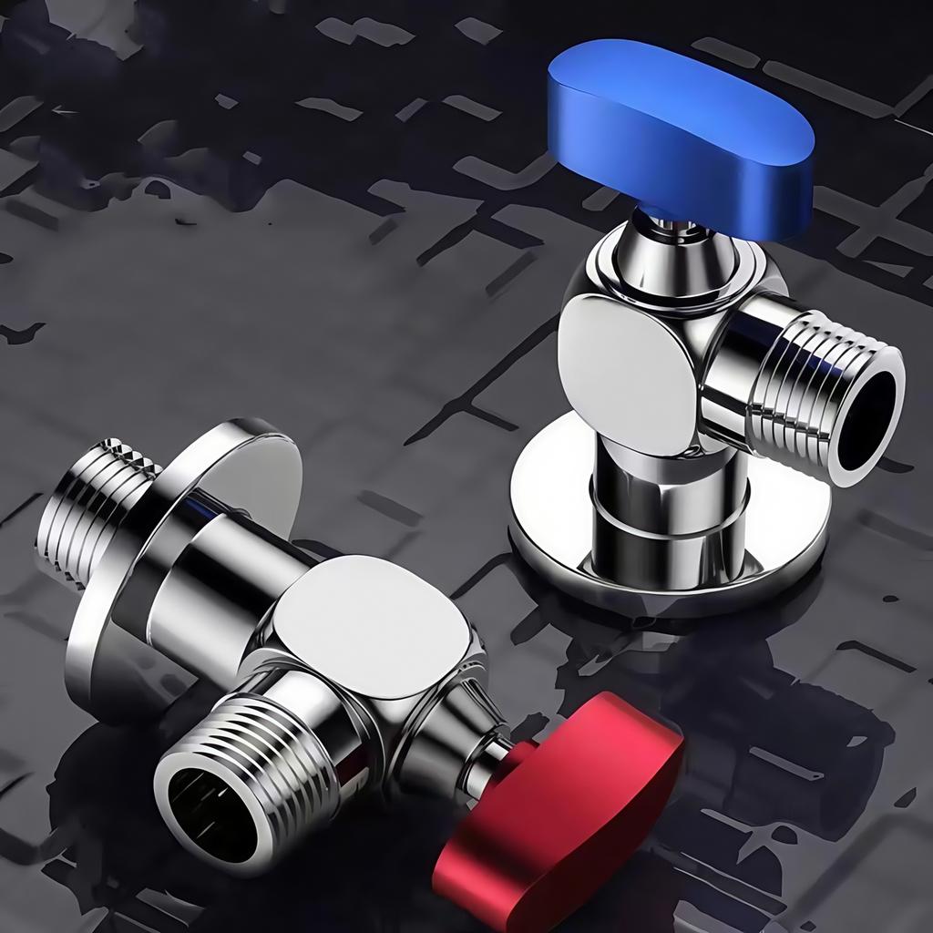 Полностью медный утолщенный угловой вентиль шаровый сердечник горячий и холодный треугольный переключатель G1/2 4 точки водонагреватель туалет большой поток шаровый клапан