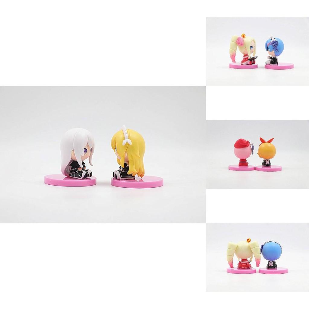 Delightful Chibi Rem And Ram Sitting Figures From Re Life In A Different World Anime Collection