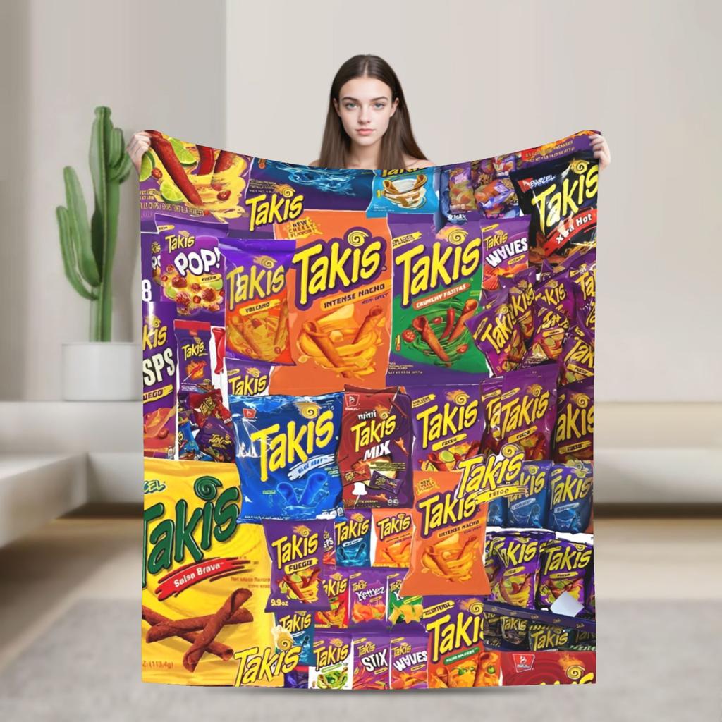 Takis Chili Chips Blanket Super Warm Print Plush Throw Blanket For Living Room Picnic Flannel Bedspread Bed Cover
