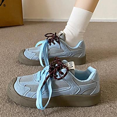 2024 Женские Горячая Распродажа Ретро Вулканизированная Обувь на Толстой Подошве Низкие Замшевые Повседневные Кроссовки Мода На Шнуровке Дизайнерская Женская Спортивная Обувь