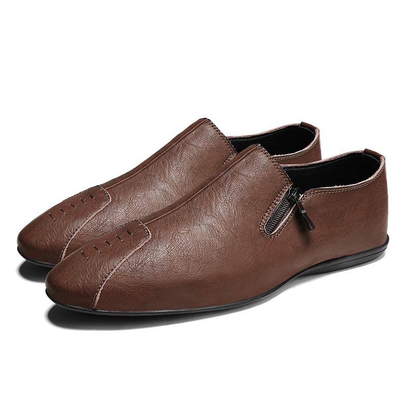 Повседневная обувь из натуральной кожи для мужчин. Роскошные брендовые мужские мокасины. Дышащие туфли для вождения без застежек. Удобная итальянская обувь.