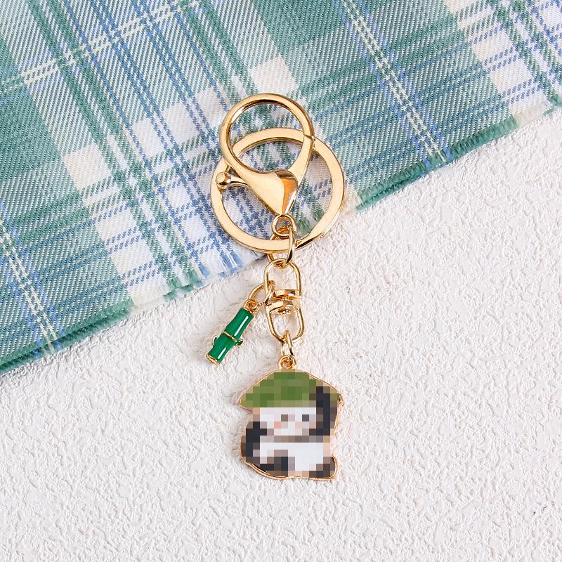 Металлический брелок-подвеска 'Панда Бамбук Мультяшный' - Милый аксессуар из сплава