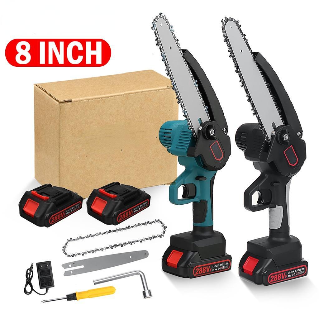 288VF 8-дюймовая мини-электрическая цепная пила, бензопила с 2 батареями, деревообрабатывающая обрезка, одноручный садовый инструмент, резак по дереву