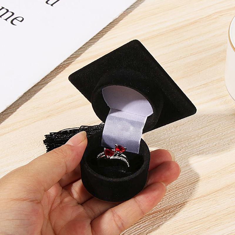 1 шт. Поздравления Хранение Выпускной Шляпа Кольцо Помолвочное Кольцо Коробка Ювелирные Изделия Серьги Коробки Подарочные