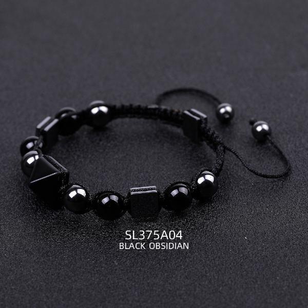 Пирамида Квадратные Бусины Mix Match Плетеный Браслет Женский Тигровый Глаз Аметист Лазурит Браслет-Подвеска Кристалл Энергии Ювелирные Изделия YSL