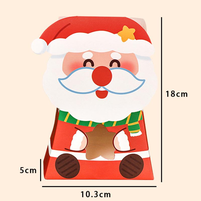 Cartoon Christmas Treat Boxes Paper Candy Gift Box Creative Gifts Packaging Handbag Cute Santa Claus Elk Packing Box Xmas Gifts